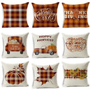 Axyaa Autumn Pumpkin Cushion Cover 18x18 Inches - Modern Thanksgiving Decor Pillowcase