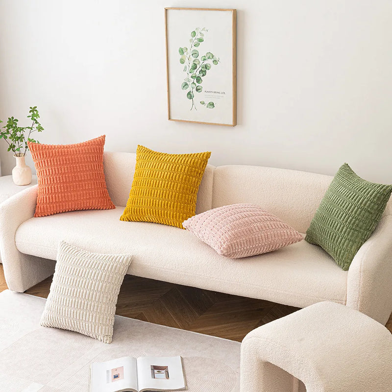Axyaa Velvet Cushion Cover: Ins Style Candy Color 45x45cm Fashion Sofa Office Home Pillow Cover
