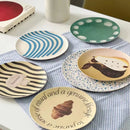 Axyaa Bamboo Fiber Plate - Cute Nordic Style Cartoon Tableware for Breakfast or Dessert