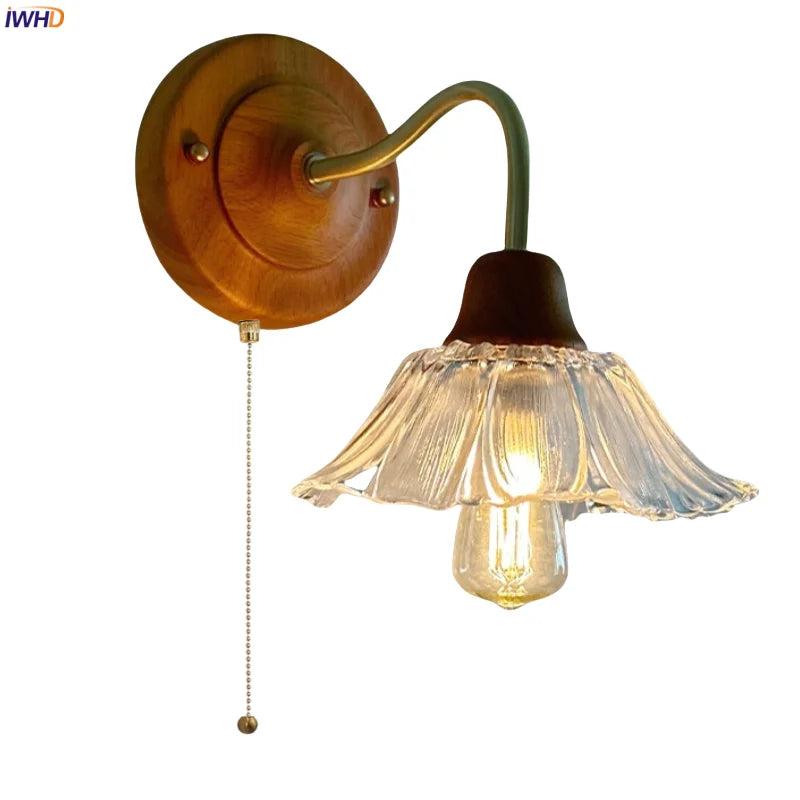 Axyaa Clear Flower Glass LED Wall Lamp, Nordic Modern Style