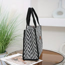 Axyaa Wave Pattern Lunch Bag: Stylish & Spacious Tote for Work, Picnics, & Shopping