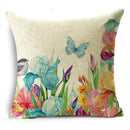 Axyaa Spring Floral Oil Painting Pillowcase for Home and Car Decor