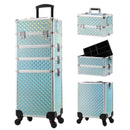 Axyaa 4 in 1 Makeup Trolley Case on Wheels with Lock Salon Storage Case