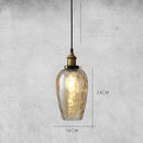 Axyaa Amber Glass Vintage Pendant Lamp with LED Edison Bulb - Industrial Lighting Fixtures