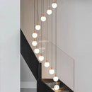 Axyaa Crystal Chandelier Stair Pendant Lamp Living Room Interior Lighting