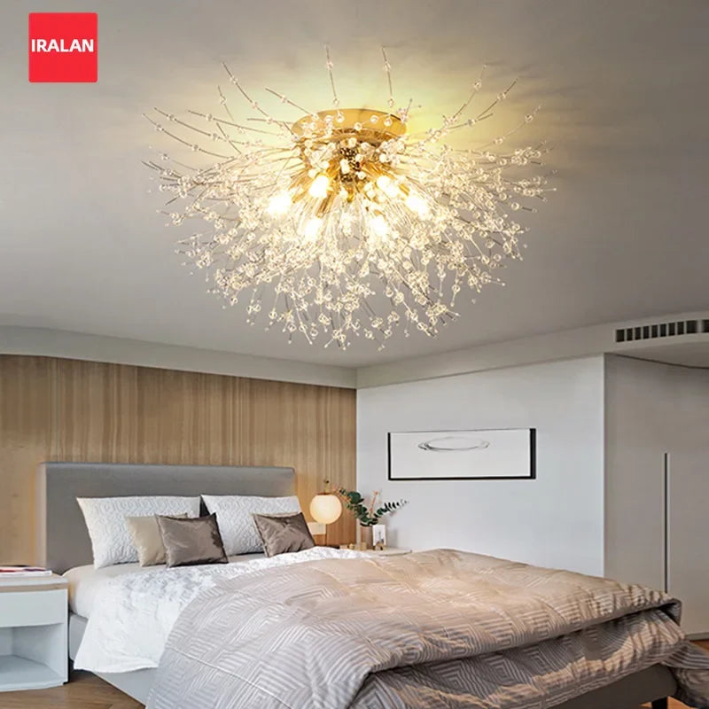 Axyaa Nordic LED Crystal Chandelier Ceiling Light for Home Decor