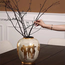 Axyaa Gold Figures Ceramic Vase Desk Decoration Aesthetic Floral Room Decor