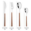 Axyaa 24Pcs Stainless Steel Flatware Set with Imitation Wooden Handle | Western Cutlery Tableware