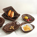 Axyaa Imitation Rattan Tray Snacks Storage Basket Fruit Tray Kitchen Organizer