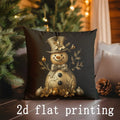 Festive Gold Christmas Pattern Pillow Covers by Axyaa - Sofa Bedroom Car Décor