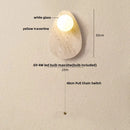 Axyaa Natural Yellow Travertine Stone LED Wall Light Fixture