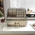 Axyaa Gray Cosmetic Storage Box Makeup Organizer Lipstick Stand Makeup Brush Shelf