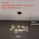 Axyaa Glass Bubble LED Chandelier, Modern Home Decor Lighting