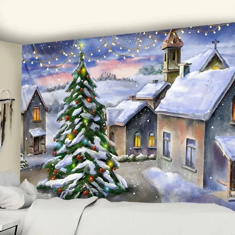 Merry Christmas Tree Wall Tapestry for Home Decor Axyaa Brand