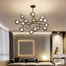 Axyaa Glass Ball LED Chandelier Pendant Lamp - Minimalist, Modern Lighting Fixtures