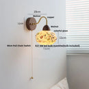 Axyaa Tiffany LED Wall Lights Pull Chain Switch Bedside Sconce Colorful Glass Stair Lamp