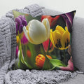 Axyaa Rose Flower Print Square Cushion Cover Pillowcase