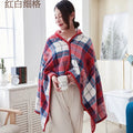 Axyaa Plaid Fleece Shawl Blanket, Double-layer Milk Fleece Casual Blanket
