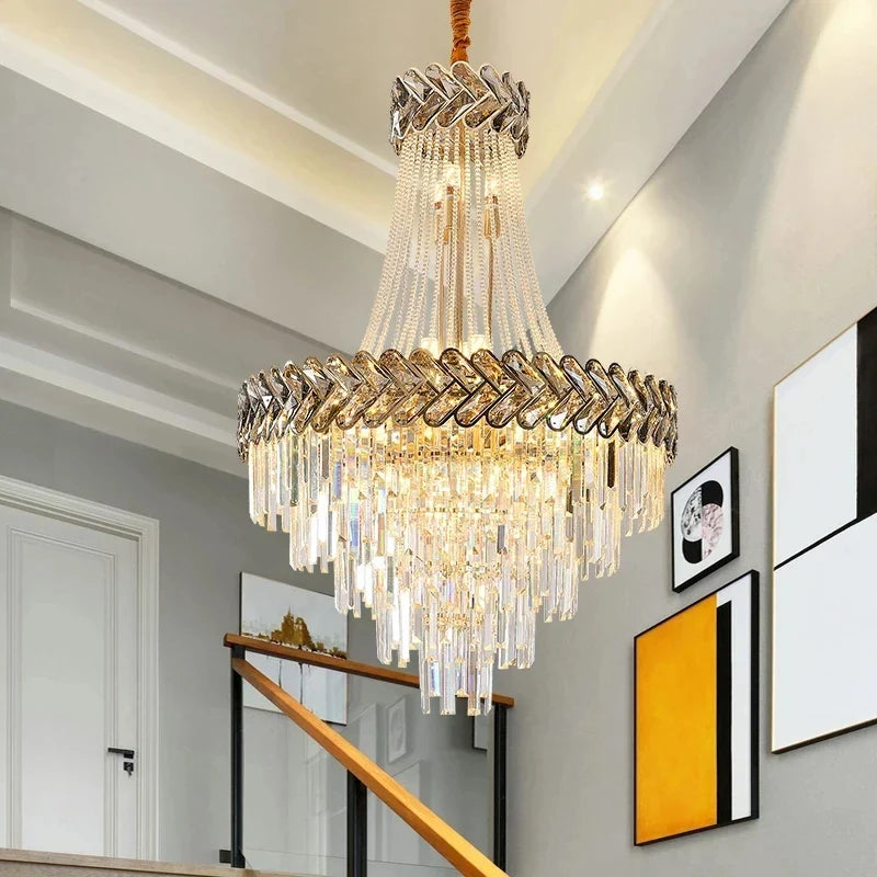 Axyaa Nordic Modern Luxury Villa Crystal Chandelier for Hotel and Home Lighting