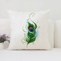 Axyaa Peacock Feathers Cushion Cover Set for Bed and Sofa