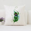 Axyaa Peacock Feathers Cushion Cover Set for Bed and Sofa