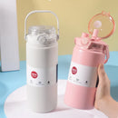 Axyaa Stainless Steel Insulated Tumbler with Handle, Large Capacity, Thermal Straw