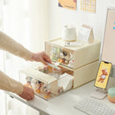 Axyaa Desktop Action Figures Storage Box with Drawers and Dust-Proof Plastic Organizer