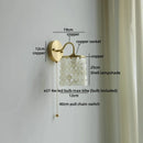 Axyaa Crystal Copper LED Wall Light Fixture for Kitchen Bedroom Home Decor