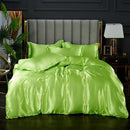 Axyaa Silk-Like Satin Hotel Duvet Cover Set - Queen Size Luxe Comforter Bedding