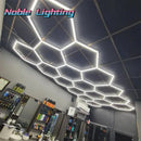Axyaa Hexagon LED Garage Light for Hair Salon, Barbershop, Gym – 110V-240V Honeycomb Design
