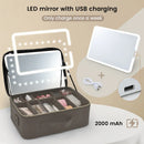 LED Beauty Case with Adjustable Dividers by Axyaa
