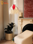 Axyaa Vintage Copper Tassels Floor Lamp LED E27 Gold Lustre for Living Room Bedroom