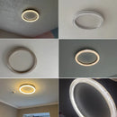 Axyaa Gold/White Ceiling Chandelier - LED Ring Light for Bedroom, Kitchen, Dining Room