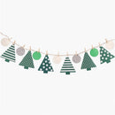 Axyaa Forest Garland Birthday Banner: White & Green Party Decor with Christmas Trees