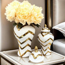 Axyaa Ceramic Vase Jar Home Decor Electroplated Gold Soft Decoration Storage