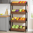 Axyaa 4-Tier Wood Utility Storage Shelves: Kitchen, Office, Store Organization