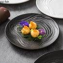 Axyaa Matte Water Ripple Ceramic Plate Steak Pasta Dessert Snack Molecular Cuisine Dish
