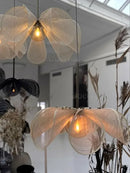 Axyaa Nordic Fabric Flower Pendant Light - Cream Chandelier Home Decoration