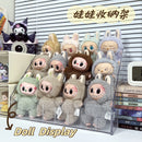 Axyaa Doll Storage Box: 3-Layer Transparent Organizer for Labubu Dolls & Plushies