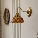 Axyaa Nordic LED Wall Light Fixture Blue Glass Copper Finish