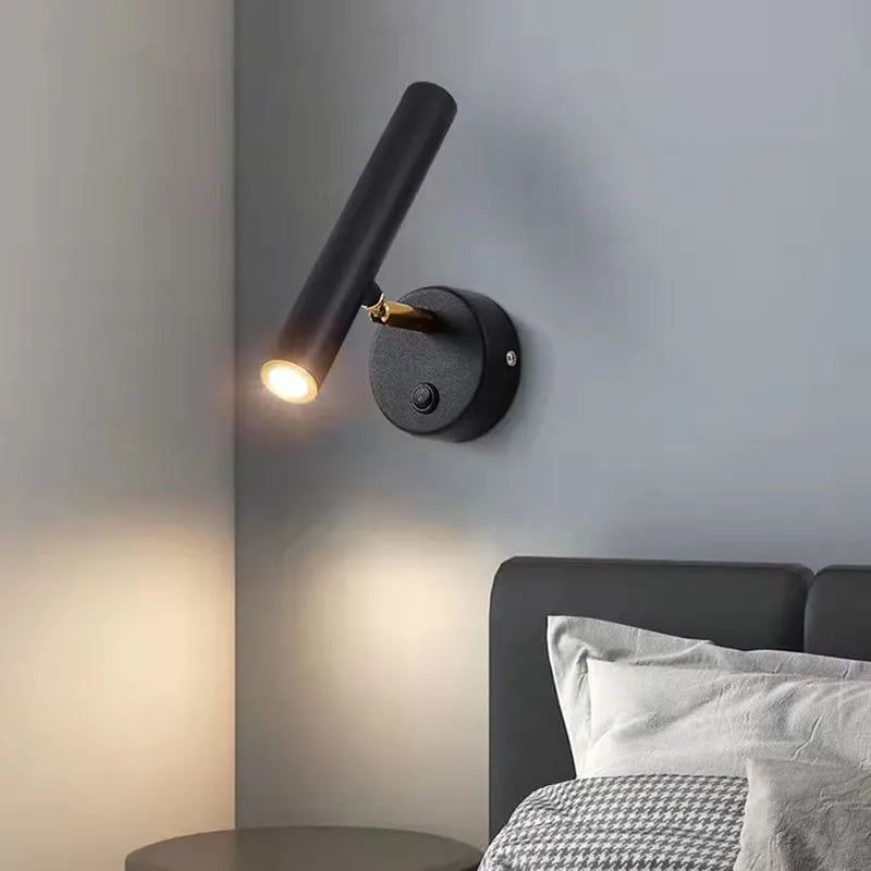 Axyaa Rotatable Gold White LED Wall Lamp for Warm Bedroom Lighting