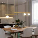 Axyaa Nordic White Glass Ball Chandelier for Kitchen Dining Room Table