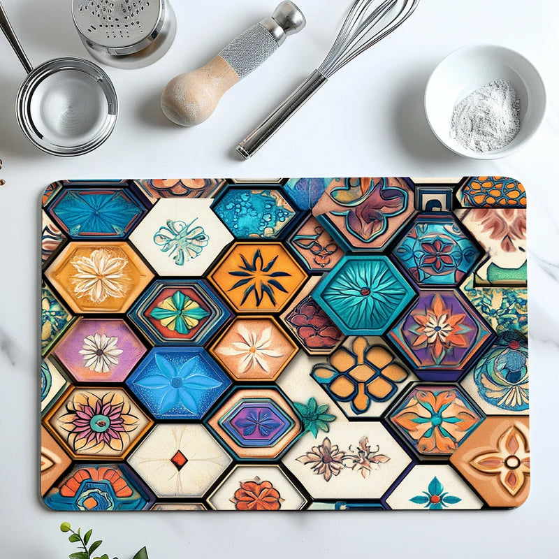 Axyaa Christmas Kitchen Draining Mat: Absorbent, Quick Dry, Antiskid Pad for Tableware
