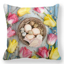Axyaa Easter Bunny Egg Floral Print Pillowcase