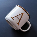 Axyaa Light Luxury Nordic Bone Couple Cup - Gold Relief Ceramic Mug