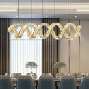 Axyaa Modern Luxury LED Spiral Crystal Chandelier for Dining Room
