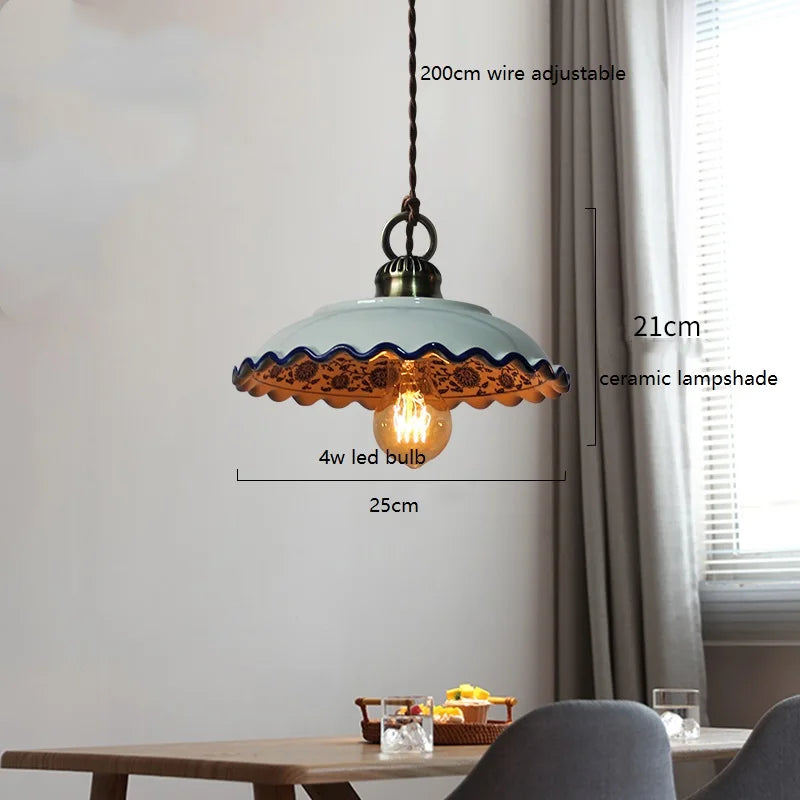 Axyaa Ceramic LED Pendant Lamp for Modern Home Decor Lighting