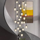 Axyaa Crystal Stair Chandelier Ceiling Lamp LED Chandeliers for Living Room