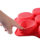 Axyaa 6-Hole Silicone Hamburger Mold for Oven Baking and Bread Making