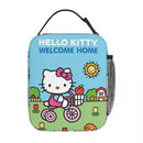 Axyaa Hello Kitty Insulated Lunch Tote for Travel Food Storage - Reusable Thermal Cooler